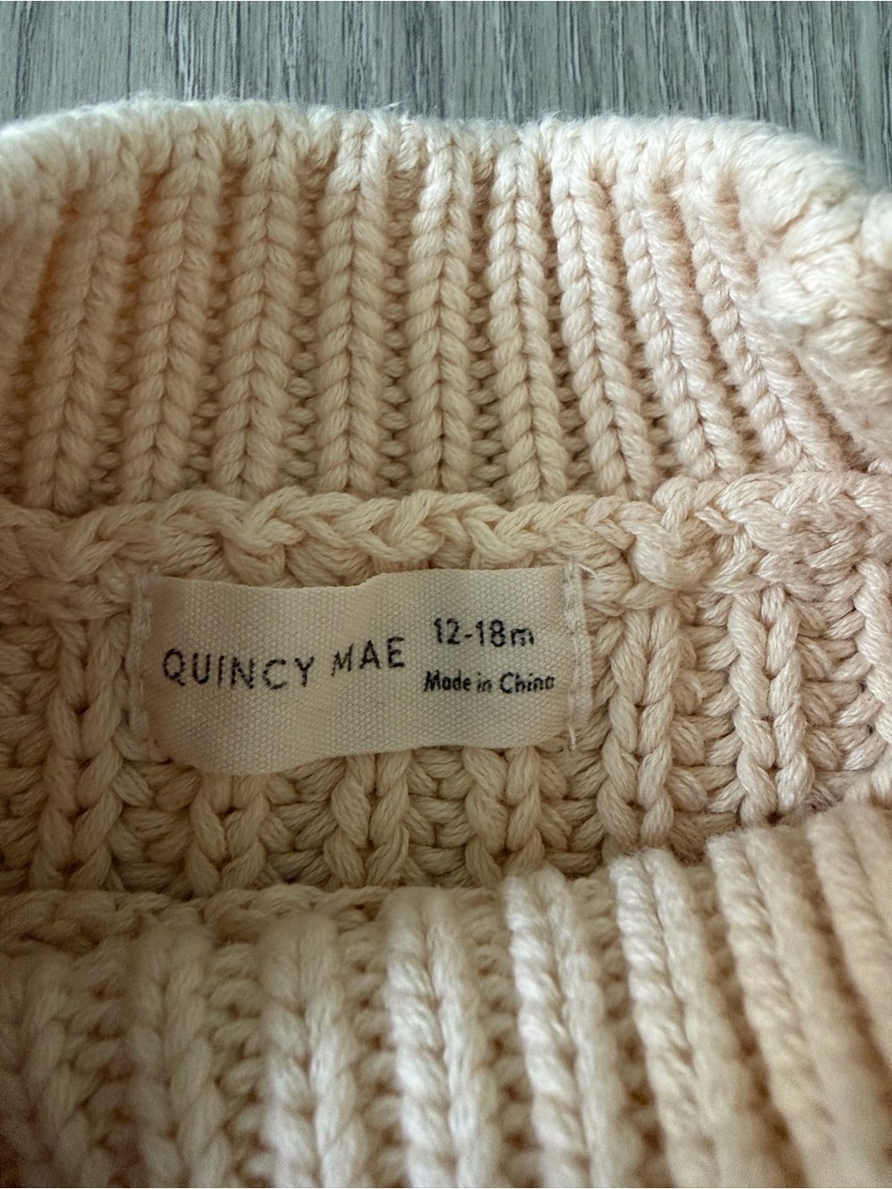 Quincy Mae Cream Chunky Mock Neck Sweater - Picture 3 of 3